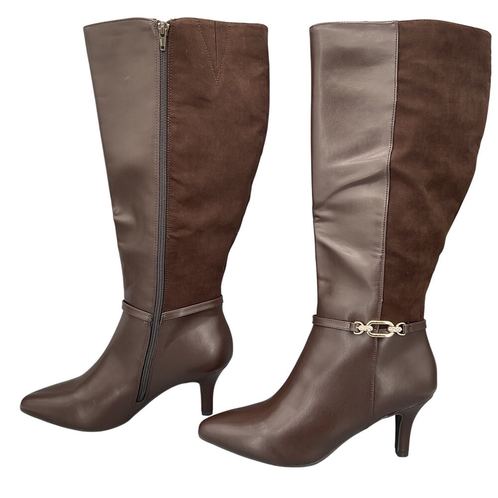 NEW Karen Scott Women’s Freyln Comfort Insole Knee High Boots Brown Size 5M - Picture 2 of 10